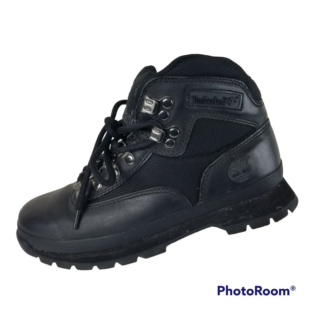 Timberland Womens Sz 6.5 Black Leather Lace Up Hiking Ankle Boots
